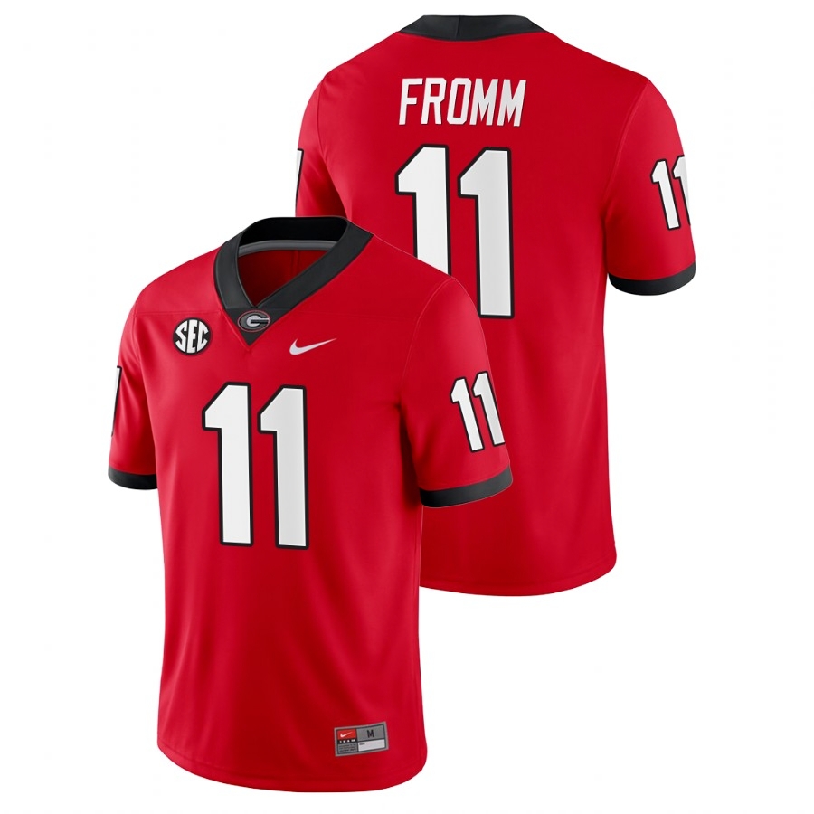 Georgia Bulldogs Men's NCAA Jake Fromm #11 Red Home Game College Football Jersey FAR1249QS
